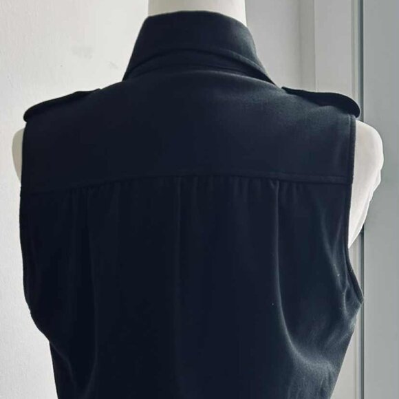 Iris Setlakwe Black Sleeveless Utility Metal Button-Front Dress – US 8 - Picture 9 of 14